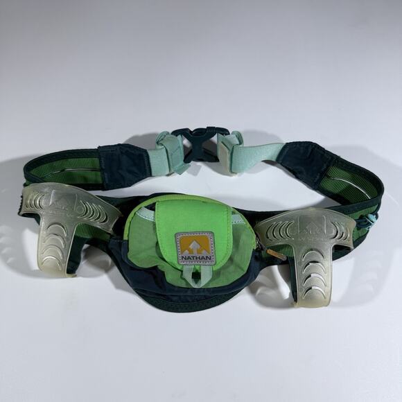 Nathan Running/Hiking Hydration Belt with Zip Pockets (green) - Picture 2 of 5